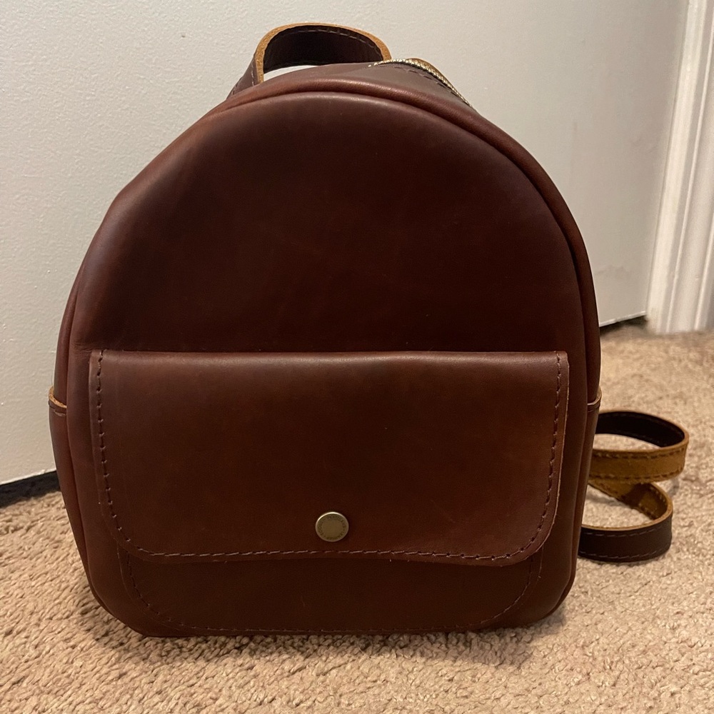 SOLD 🥃Portland Leather Goods Purse Backpack in Cognac 🥃